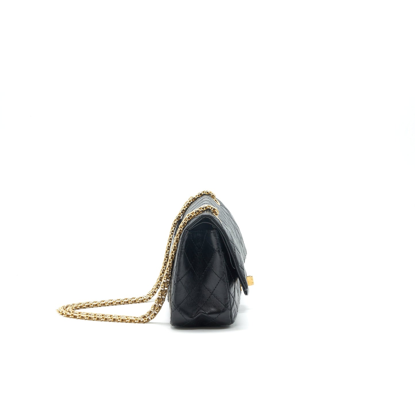Chanel 2.55 Reissue Small Flap Bag Aged Calfskin in Black