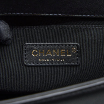 Chanel Medium Boy Bag Calfskin Black Brushed