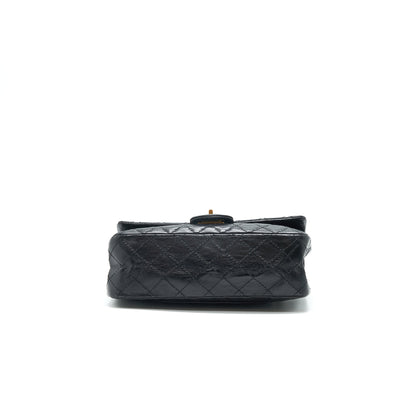 Chanel 2.55 Reissue Small Flap Bag Aged Calfskin in Black