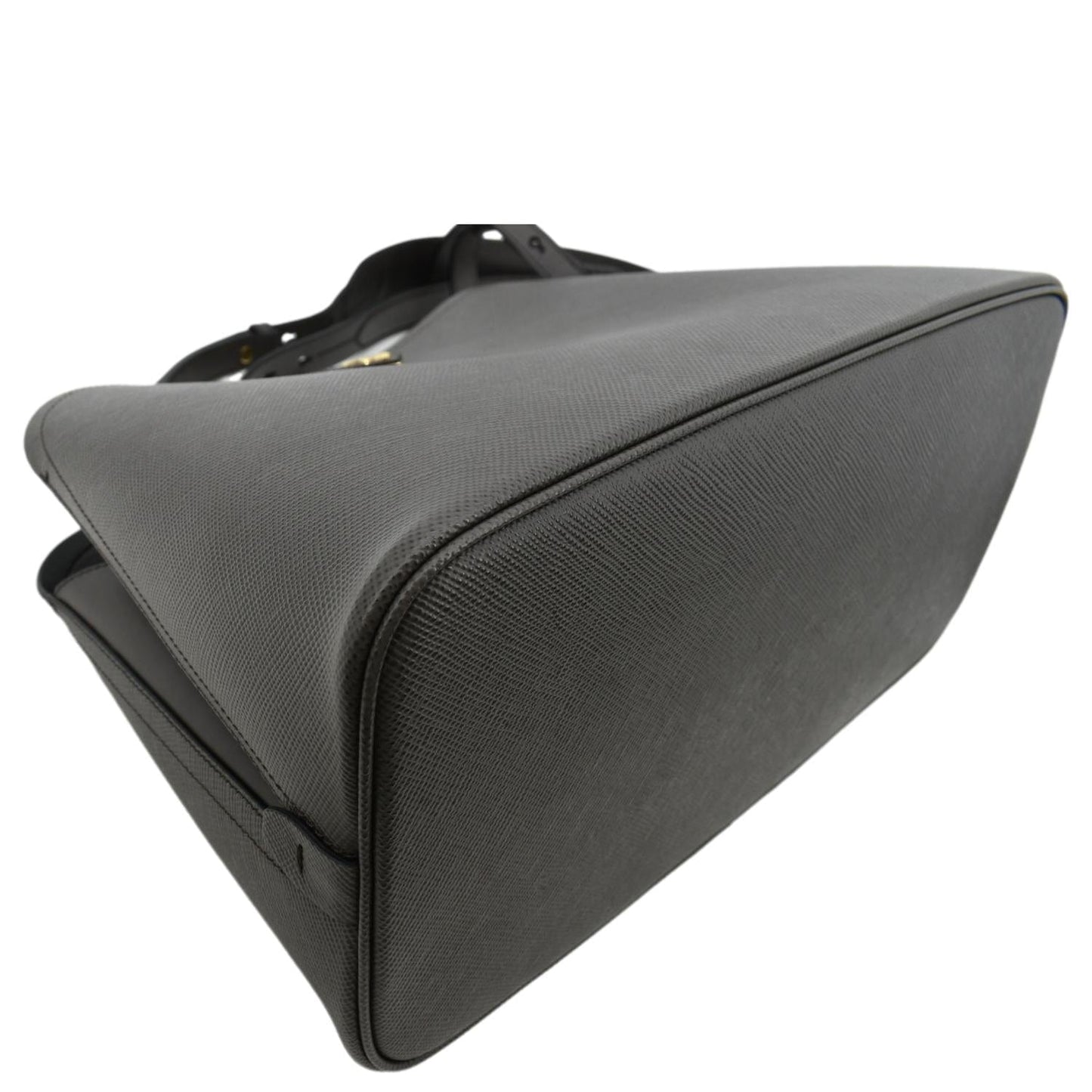 PRADA Matinee Saffiano Leather Shoulder Bag Fumo