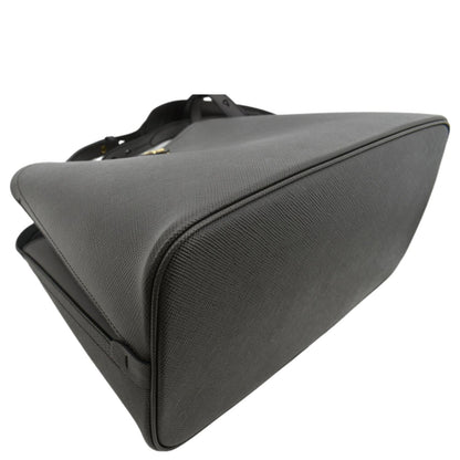 PRADA Matinee Saffiano Leather Shoulder Bag Fumo