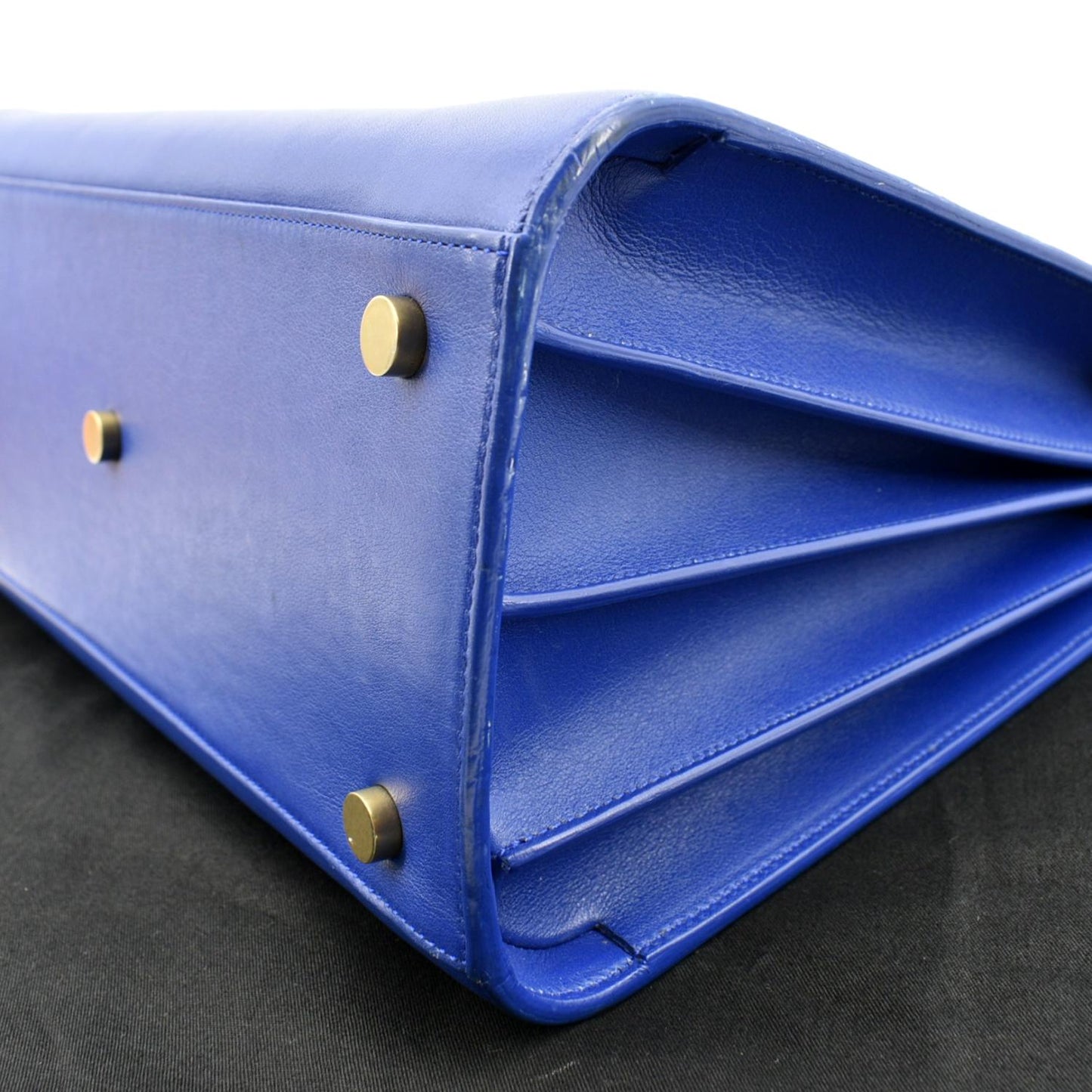 YVES SAINT LAURENT Sac de Jour Leather Shoulder Bag Blue