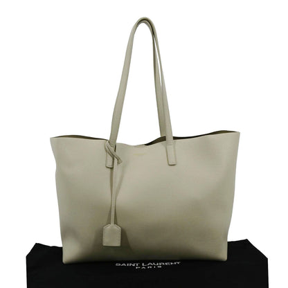 YVES SAINT LAURENT Leather Tote Bag Ivory