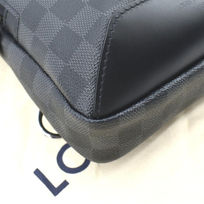 LOUIS VUITTON Avenue Sling Damier Graphite Backpack Bag Black