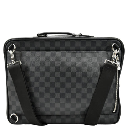 LOUIS VUITTON Damier Graphite Canvas Briefcase Backpack Bag Black