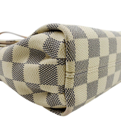 LOUIS VUITTON Croisette Damier Azur Satchel Crossbody Bag White