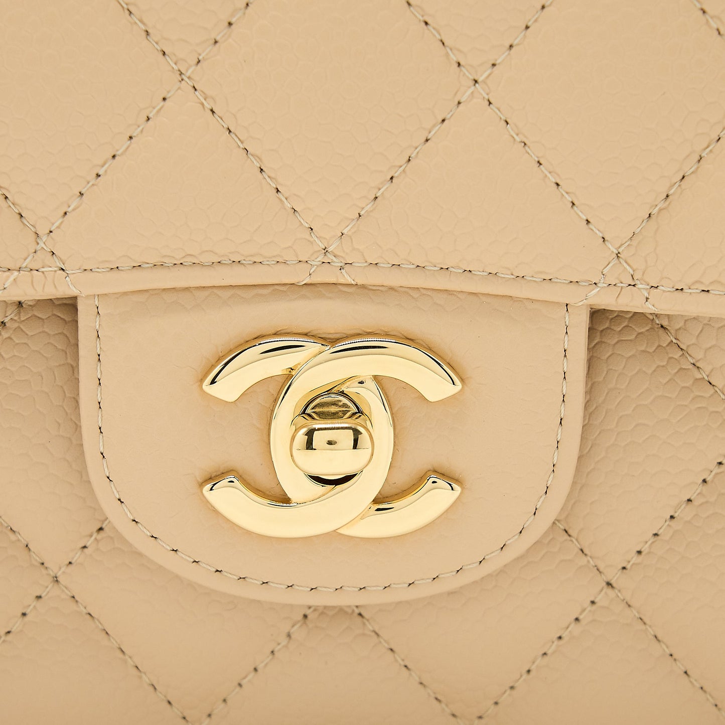 Chanel Medium Classic Double Flap Bag Caviar Beige