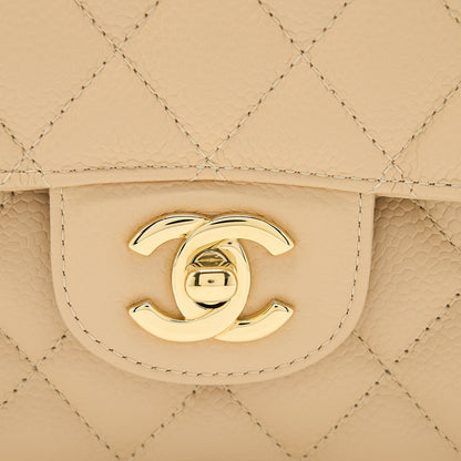 Chanel Medium Classic Double Flap Bag Caviar Beige