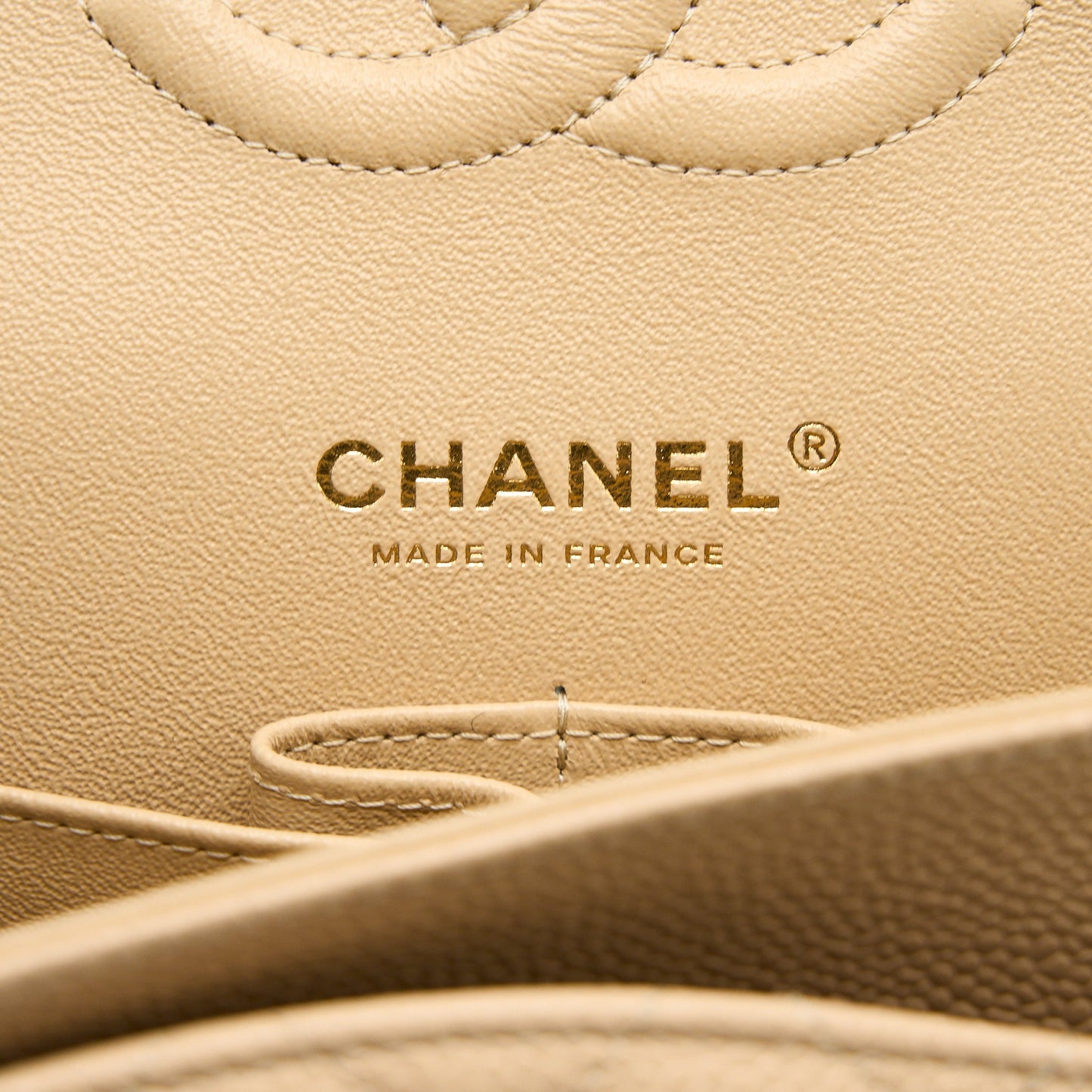 Chanel Medium Classic Double Flap Bag Caviar Beige