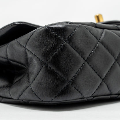 Chanel Pearl Crush mini Rectangular flap bag lambskin black  (microchip)