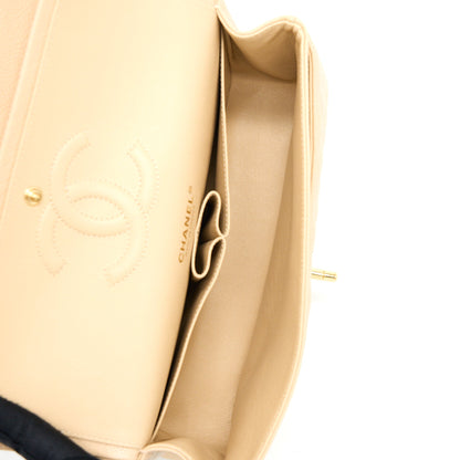 Chanel Medium Classic Double Flap Bag Caviar Beige