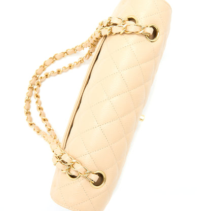 Chanel Medium Classic Double Flap Bag Caviar Beige