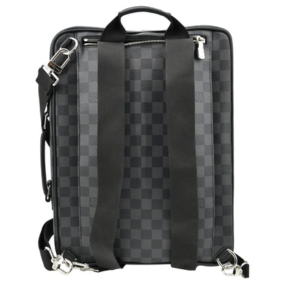 LOUIS VUITTON Damier Graphite Canvas Briefcase Backpack Bag Black