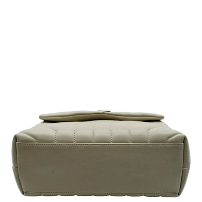 YVES SAINT LAURENT Loulou Toy Quilted Leather Crossbody Bag Ivory