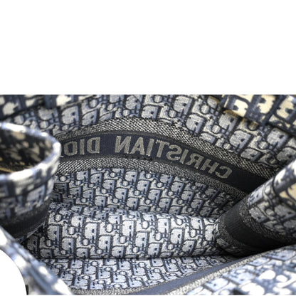 CHRISTIAN DIOR Book Small Oblique Embroidery Tote Bag Blue