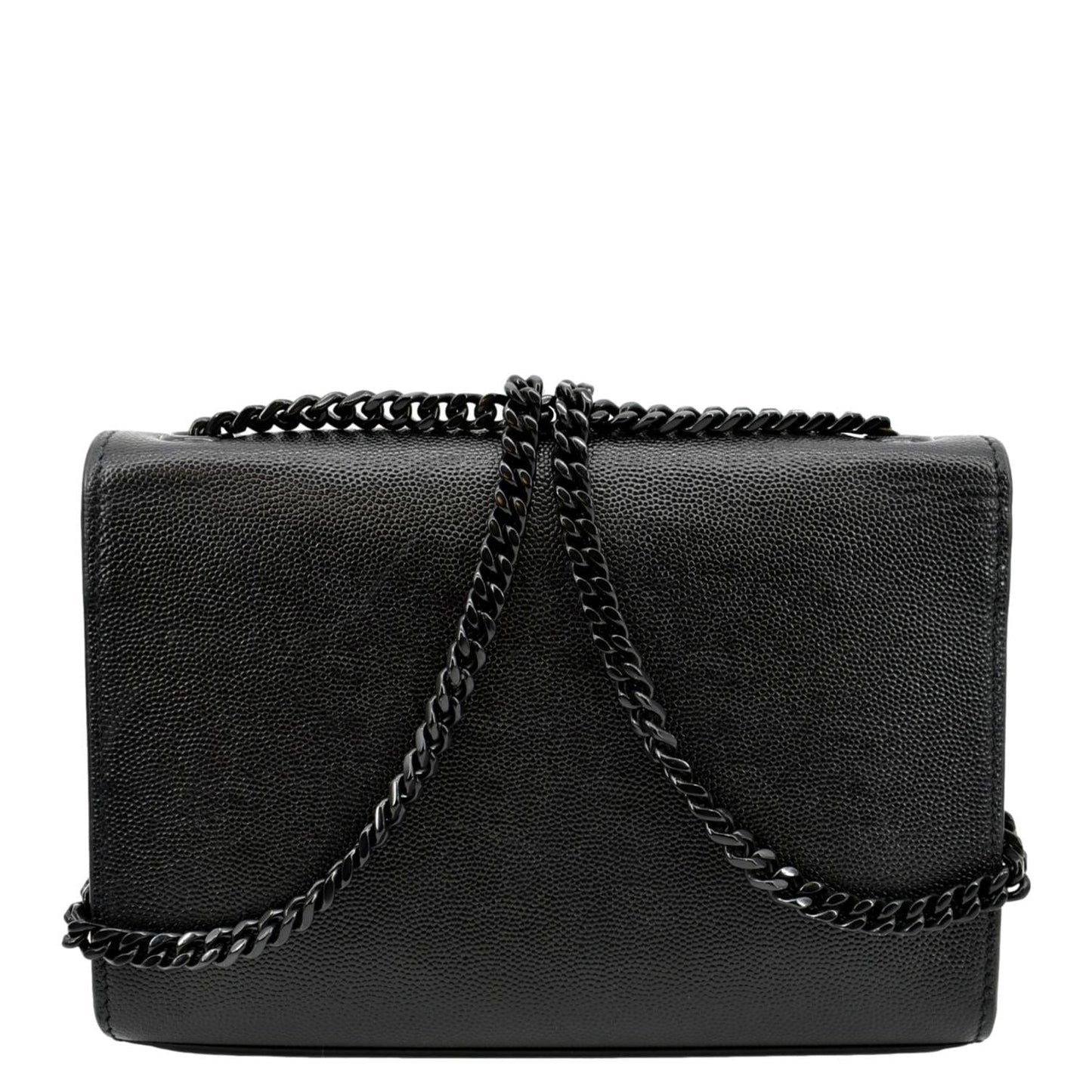 YVES SAINT LAURENT Kate Leather Chain Clutch Crossbody Bag Black
