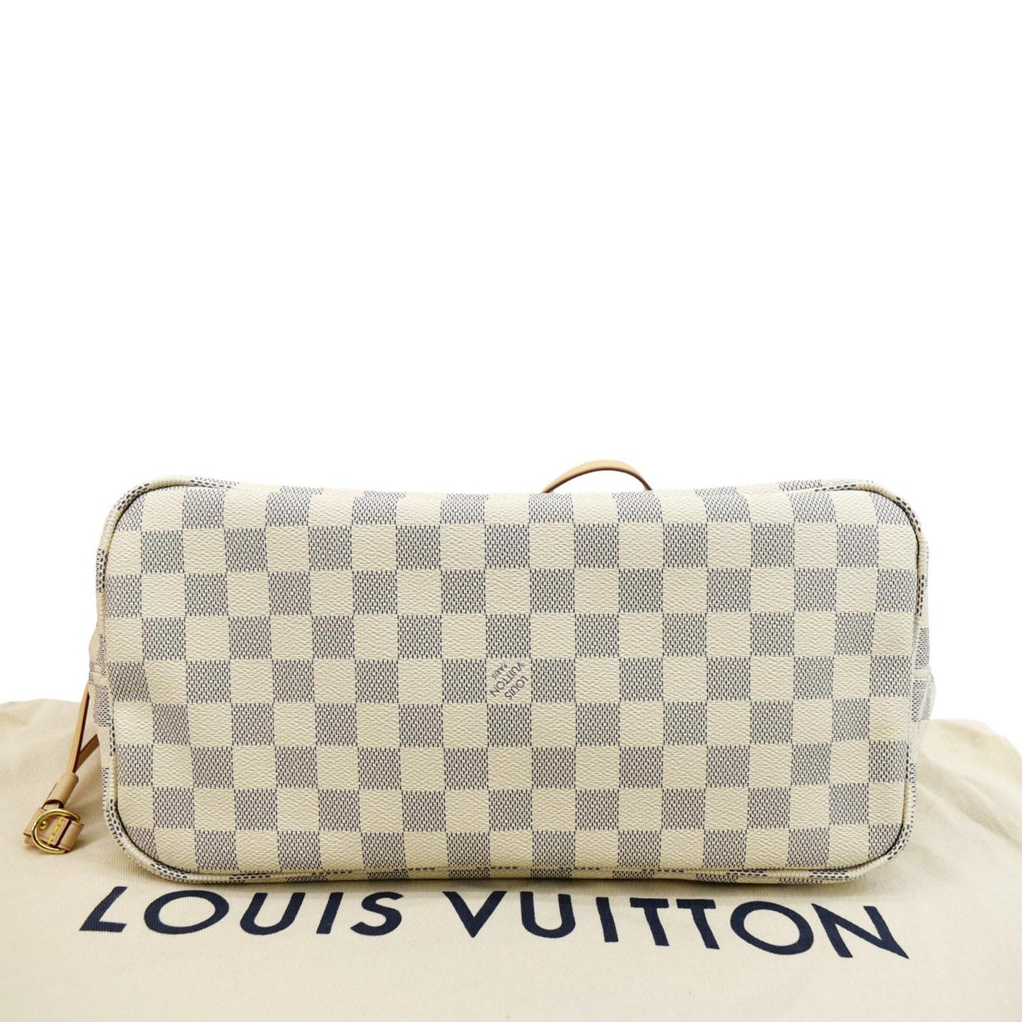 LOUIS VUITTON Neverfull MM Damier Azur Shoulder Bag Rose Ballerine