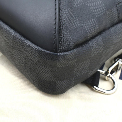 LOUIS VUITTON Avenue Sling Damier Graphite Backpack Bag Black