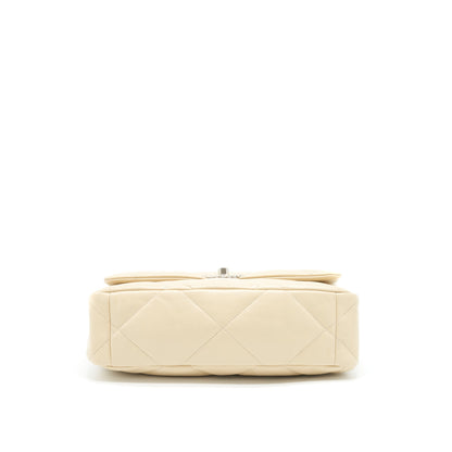 Chanel Medium 19 Bag Quilted Goatskin leather Light Beige Gold/Silver Hardware