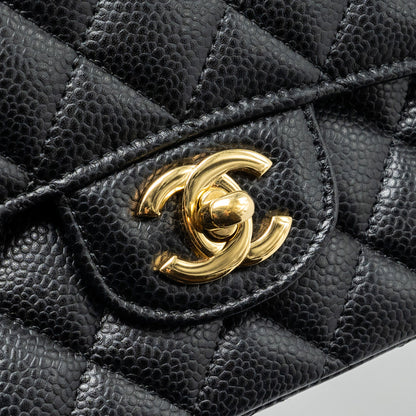 Chanel Medium classic double flap bag caviar black