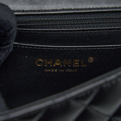 Chanel Mini Square Flap Bag Lambskin Black L (Microchip)