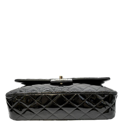 CHANEL Medium Flap Patent Leather Shoulder Bag Black