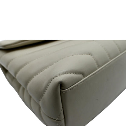 YVES SAINT LAURENT Loulou Toy Quilted Leather Crossbody Bag Ivory