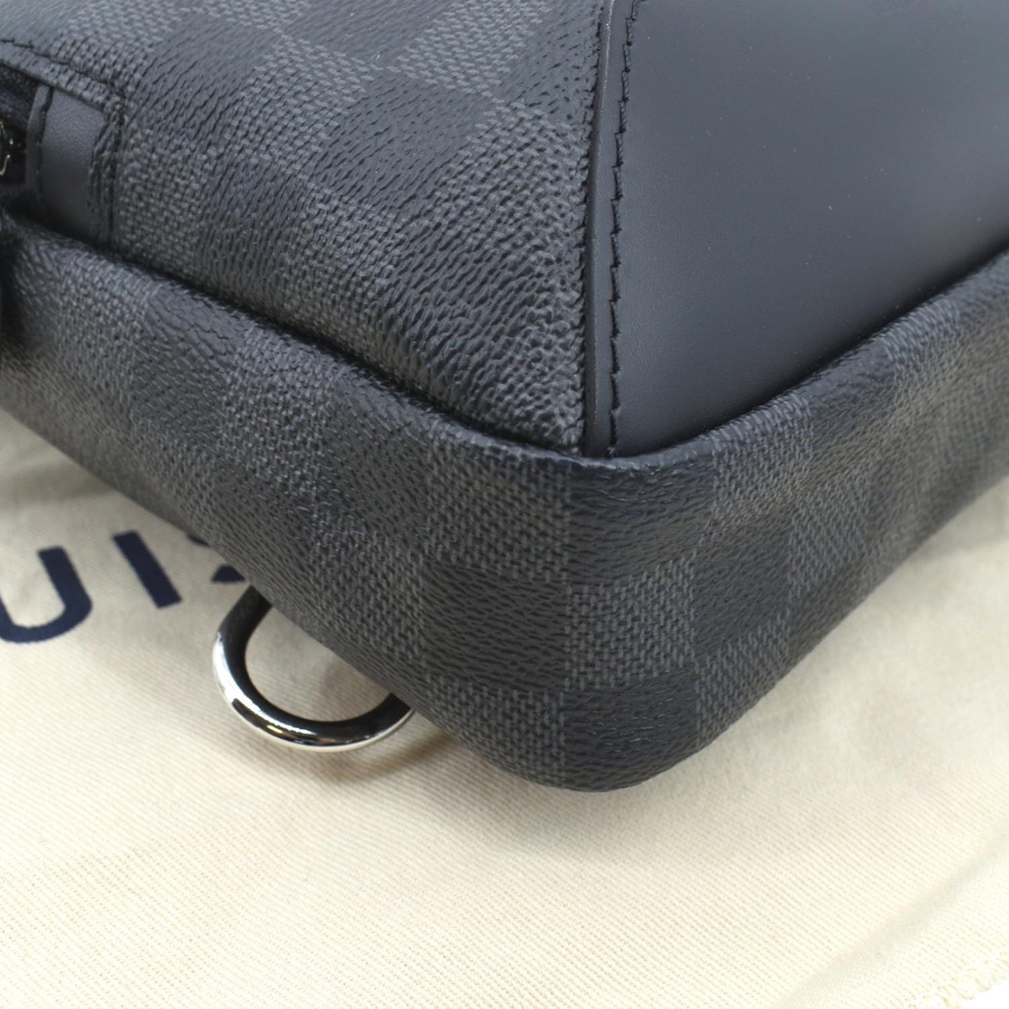 LOUIS VUITTON Avenue Sling Damier Graphite Backpack Bag Black