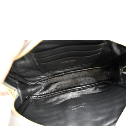 YVES SAINT LAURENT Lou Chevron Leather Camera Crossbody Bag Storm