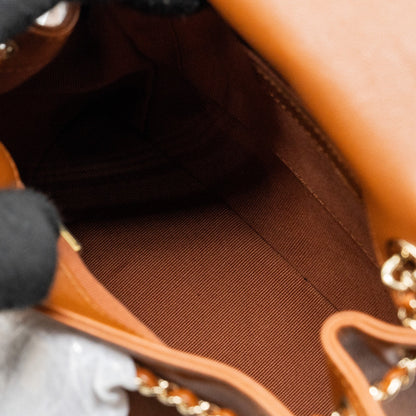 Chanel 23A triple pack backpack calfskin caramel L (microchip)