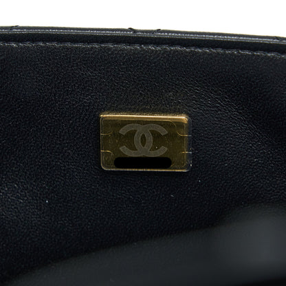Chanel Mini Square Flap Bag Lambskin Black L (Microchip)