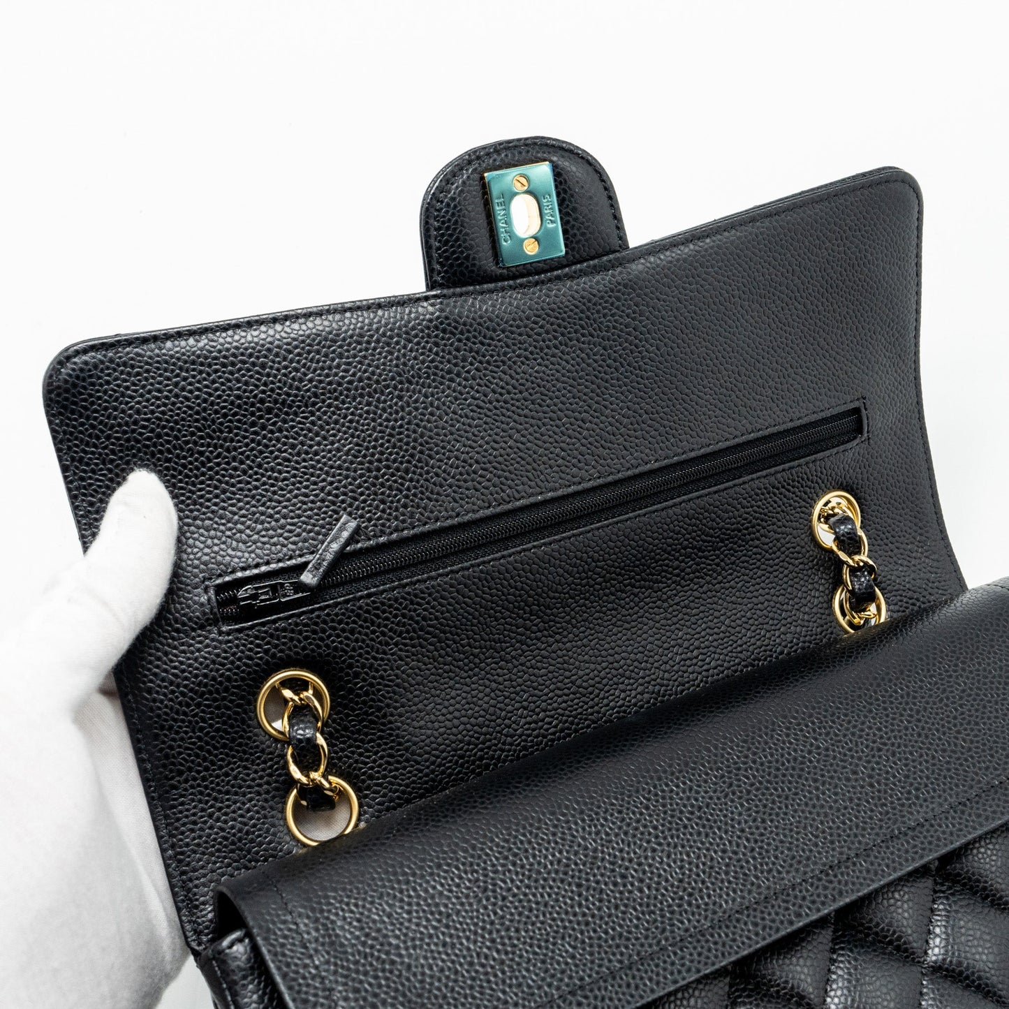 Chanel Medium classic double flap bag caviar black