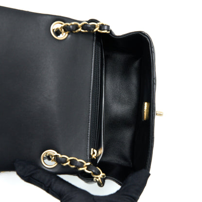 Chanel Mini Square Flap Bag Lambskin Black L (Microchip)