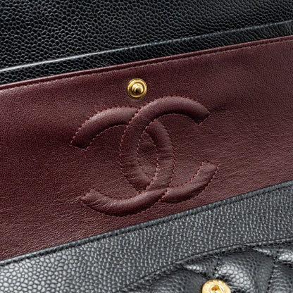 Chanel Medium classic double flap bag caviar black