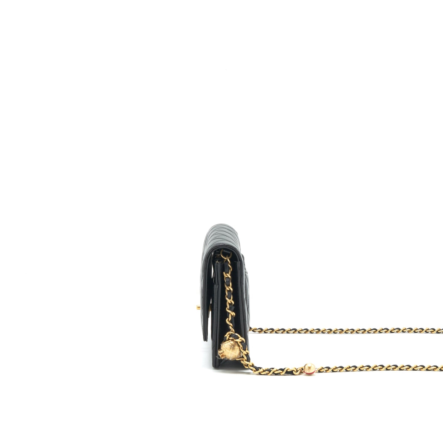Chanel Pearl Crush Wallet on Chain Lambskin black