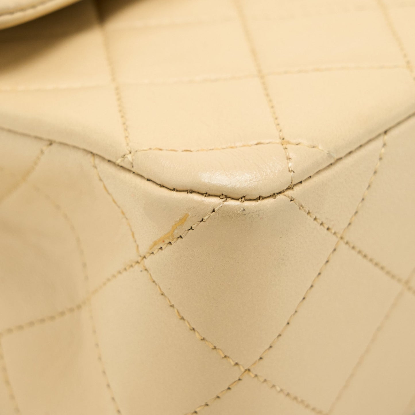 Chanel Vintage Small Classic Double Flap Bag Lambskin Beige