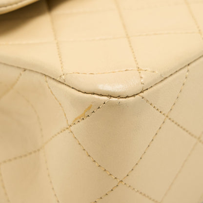 Chanel Vintage Small Classic Double Flap Bag Lambskin Beige