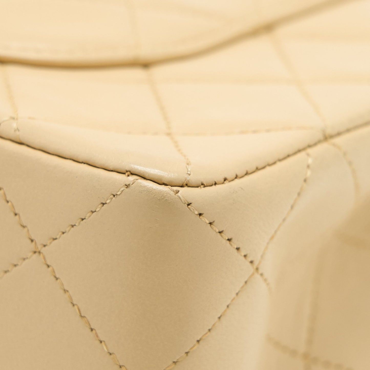 Chanel Vintage Small Classic Double Flap Bag Lambskin Beige