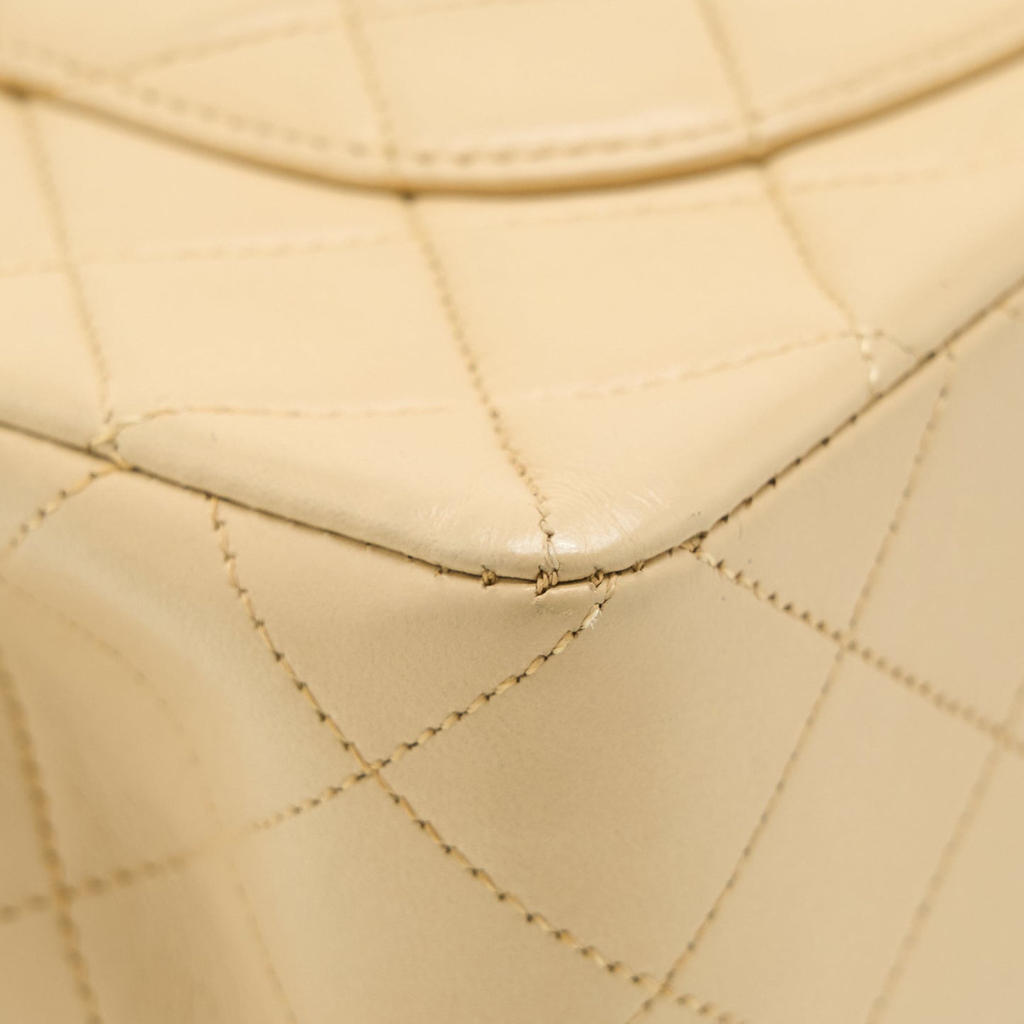 Chanel Vintage Small Classic Double Flap Bag Lambskin Beige