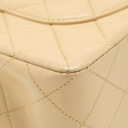 Chanel Vintage Small Classic Double Flap Bag Lambskin Beige