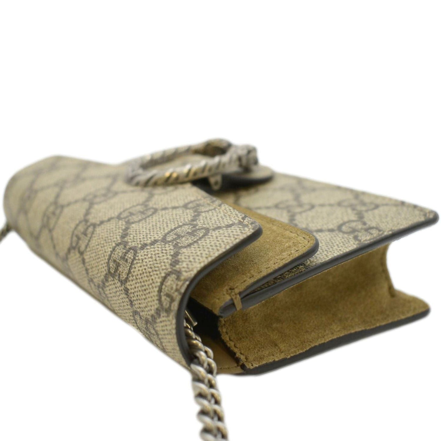 GUCCI Dionysus Super Mini GG Supreme Canvas Crossbody Bag Taupe 476432