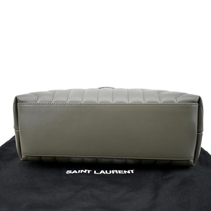 YVES SAINT LAURENT Medium Loulou Matelasse Leather Chain Shoulder Bag Neutral Grey