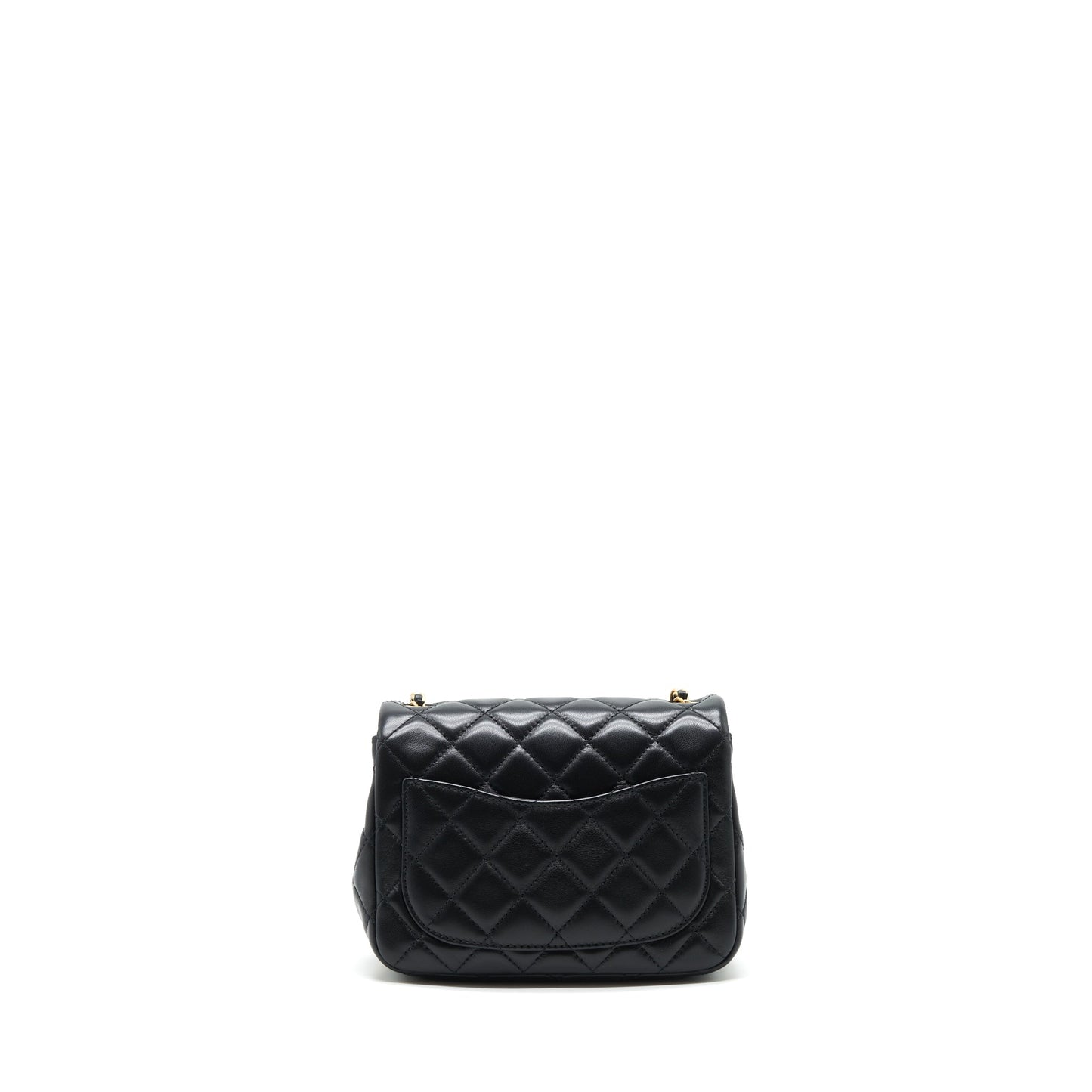 Chanel pearl Crush mini square Flap bag lambskin Black