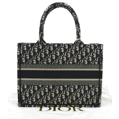 CHRISTIAN DIOR Book Small Oblique Embroidery Tote Bag Blue