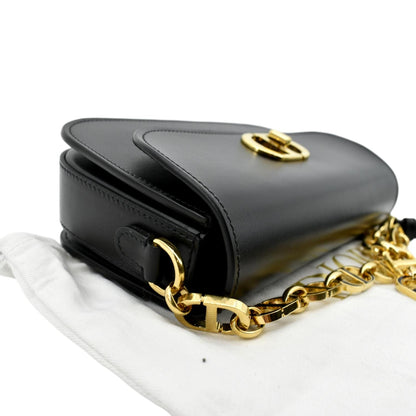 CHRISTIAN DIOR Montaigne Avenue Leather Shoulder Bag Black