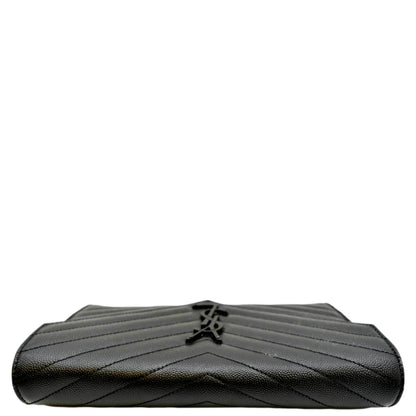 YVES SAINT LAURENT Cassandre Matelasse Chain Wallet Crossbody Bag Black