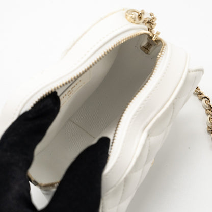 Chanel 22S Small Heart Bag Lambskin White L