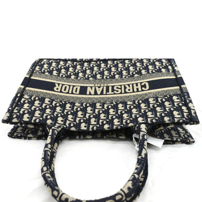 CHRISTIAN DIOR Book Small Oblique Embroidery Tote Bag Blue