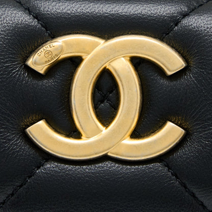 Chanel 22S Detail Handle Hobo Crossbody Bag Lambskin Black (Microchip)