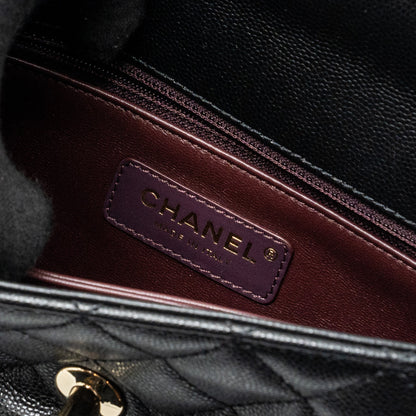 Chanel small coco handle caviar black L (microchip)